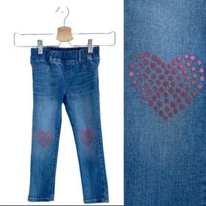 Baby GAP Heart Knee Jeggings 4 4T Skinny Jeans